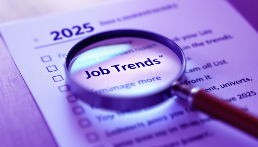 freepik a magnifying glass over a list of 2025 job trends 43769